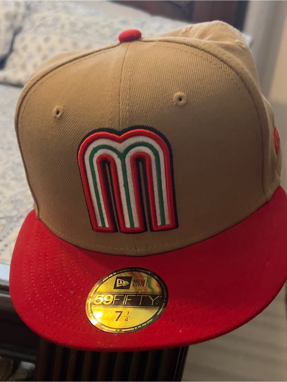 New Era Red, Tan, Green & White 59FIFTY Fitted Hat